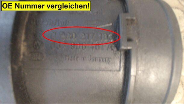 Foto: LUFTMASSENSENSOR BOSCH eines VW Passat Variant 1.6 CL