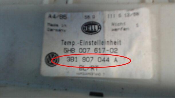 Foto: HEIZUNGSBETÄTIGUNG eines VW Passat 1.8 5V