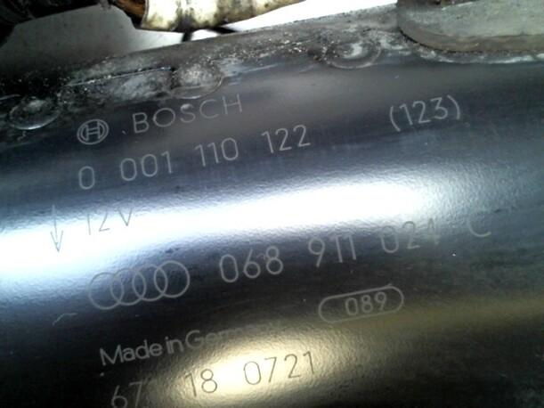 Foto: ANLASSER / STARTER BOSCH eines VW Passat 1.9 TDI