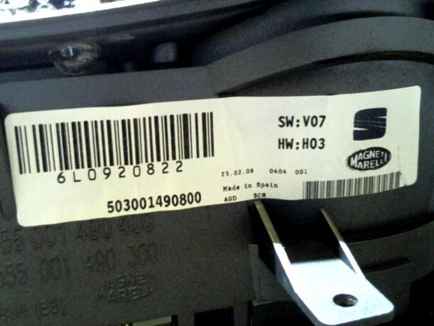 Foto: TACHOEINHEIT eines Seat Ibiza 1.2 12V Club