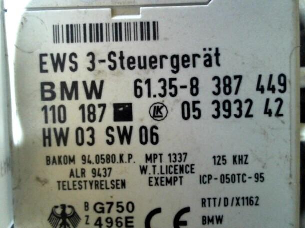 Foto: STEUERGERÄT WEGFAHRSPERRE eines BMW 318i