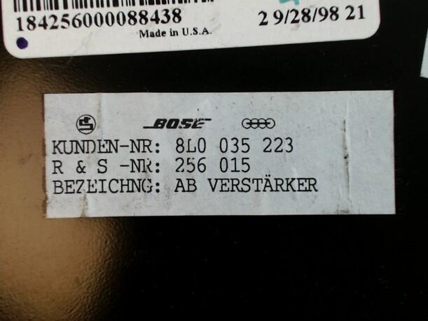 Foto: VERSTÄRKER/ ENDSTUFE eines Audi A3 1.8