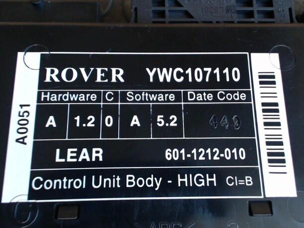 Foto: STEUERGERÄT BODY CONTROL MODUL eines Rover 75 2.0 V6 GL
