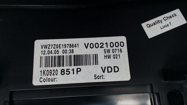 Foto: TACHOEINHEIT eines VW Golf 1.9 TDI