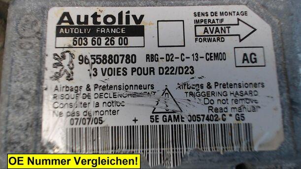 Foto: STEUERGERÄT AIRBAG eines Peugeot 407 SW HDi 135 GL