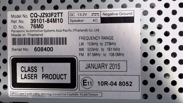 Foto: RADIO CD / BLUETOOTH eines Suzuki Celerio 1.0