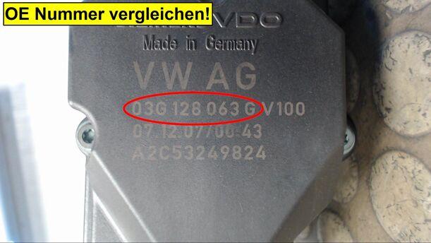 Foto: DROSSELKLAPPENSTUTZEN VDO eines VW Golf Variant 1.9 TDI CL