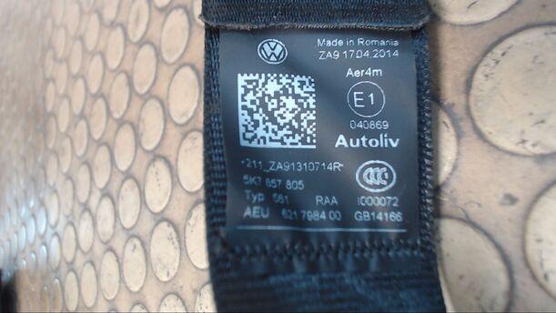 Foto: SICHERHEITSGURT HINTEN LINKS eines VW Golf Cabrio 1.6 TDI BlueMotion Technology Cup