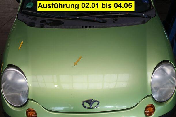Foto: MOTORHAUBE eines Daewoo Matiz 0.8 SLX