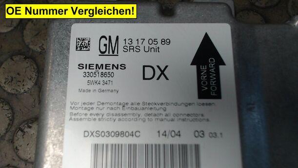 Foto: STEUERGERÄT AIRBAG eines Opel Signum 3.0 V6 CDTI