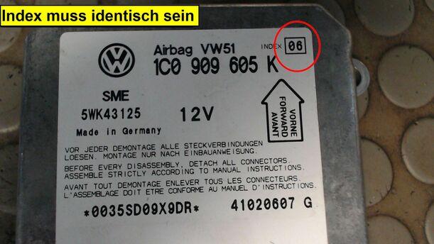 Foto: STEUERGERÄT AIRBAG eines VW Polo 1.4 FSI