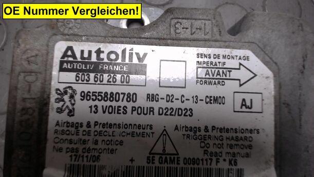 Foto: STEUERGERÄT AIRBAG eines Peugeot 407 HDi 205 Bi-Turbo Automatik C