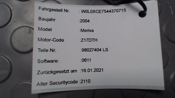 Foto: STEUERGERÄT EINSPRITZUNG eines Opel Meriva 1.7 CDTI