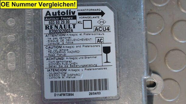 Foto: STEUERGERÄT AIRBAG / AIRBAGSTEUERGERÄT eines Renault Megane 1.6 GL