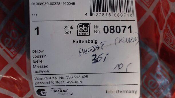 Foto: FALTENBALGSET STOßDÄMPFER HINTEN eines VW Passat Variant 1.8 CL