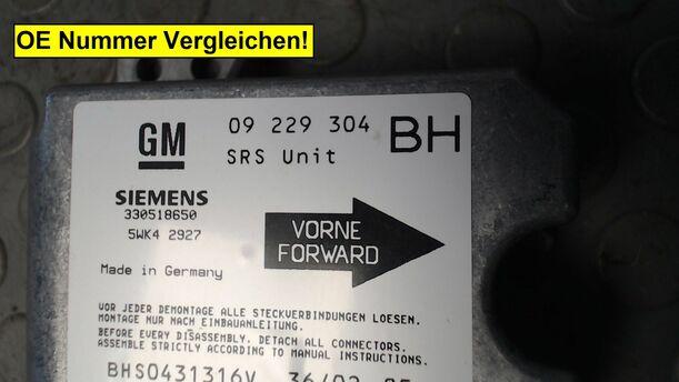 Foto: STEUERGERÄT AIRBAG eines Opel Astra Cabrio 1.8 16V