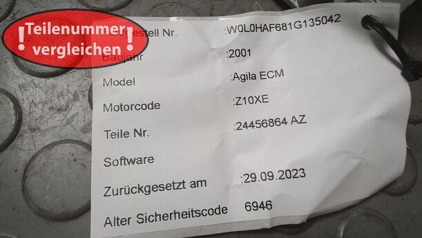 Foto: STEUERGERÄT EINSPRITZUNG/ MOTORSTEUERGERÄT ( ENTHEIRATET ) eines Opel Agila 1.0 12 V acenta