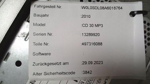 Foto: RADIO CD30 ( ENTHEIRATET ) eines Opel Corsa 1.0 12V acenta