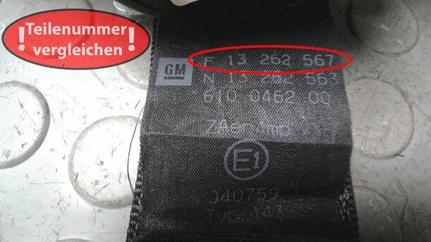 Foto: SICHERHEITSGURT VORN RECHTS ( 2/3 TÜRER ) eines Opel Corsa 1.2 16V