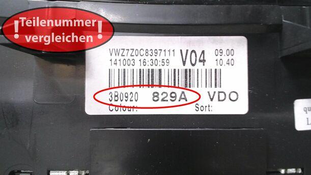 Foto: TACHOEINHEIT eines VW Passat Variant 1.9 TDI