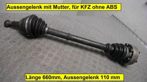 Foto: ANTRIEBSWELLE LINKS eines Audi 100 CC