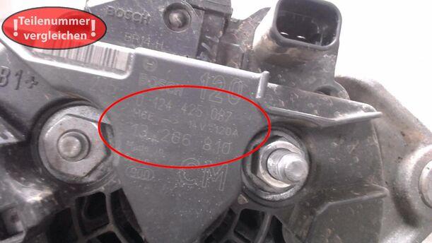 Foto: LICHTMASCHINE 120 Ampere BOSCH (BESCHÄDIGT) eines Opel Corsa 1.4 16V Business
