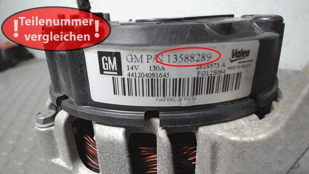 Foto: LICHTMASCHINE ( VALEO / 130A ) eines Opel Mokka 1.4 Turbo ecoFLEX Start/Stop SX