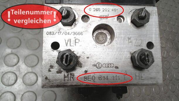 Foto: HAUPTBREMSAGGREGAT ABS eines Audi A4 Avant 2.5 TDI quattro