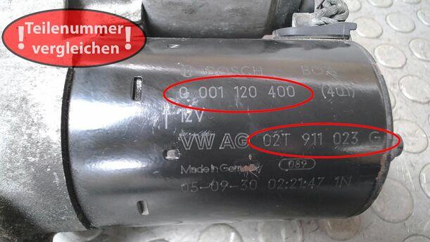 Foto: ANLASSER / STARTER BOSCH eines VW Fox 1.2