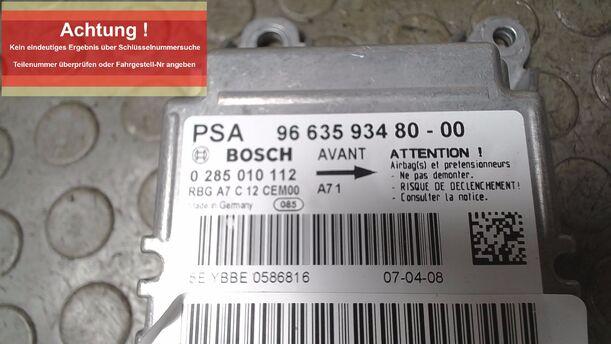 Foto: STEUERGERÄT AIRBAG eines Peugeot 207 120 Special