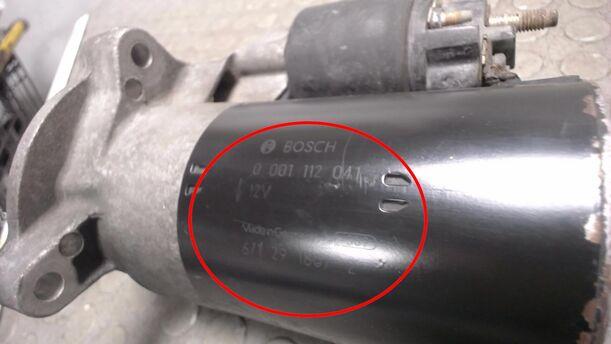 Foto: ANLASSER BOSCH eines Peugeot 106 Style