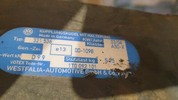 Foto: ANHÄNGERKUPPLUNG ( STARR ) eines VW Touran 2.0 TDI