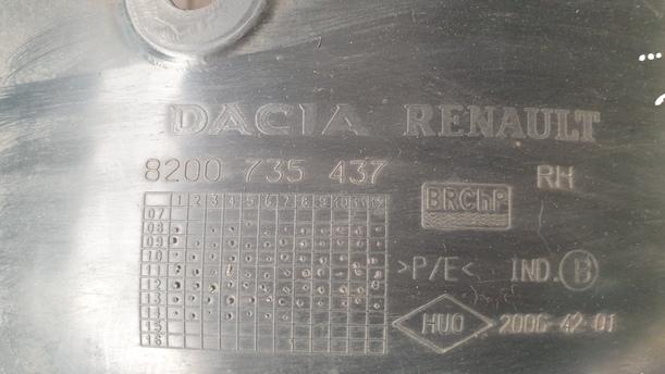Foto: RADHAUSSCHALE / INNENKOTFLÜGEL RECHTS eines Dacia Sandero 1.2 16V LPG