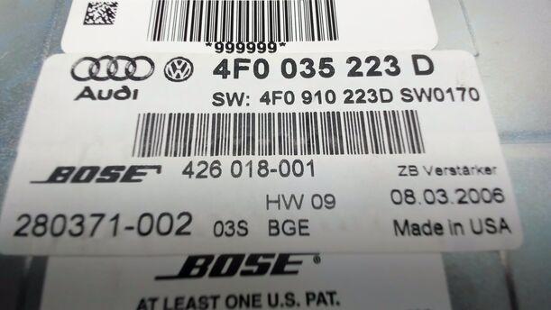 Foto: VERSTÄRKER ( BOSE ) eines Audi A6 2.7 TDI tiptronic quattro GL