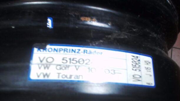 Foto: STAHLFELGENSATZ 6X15 ET47 eines VW Touran 1.9 TDI