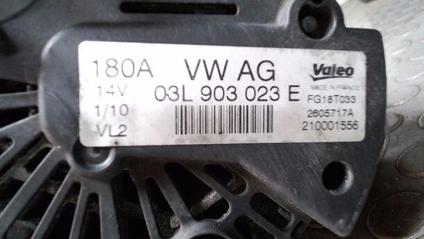 Foto: LICHTMASCHINE ( VALEO / 180 A ) eines VW Passat 2.0 TDI DPF