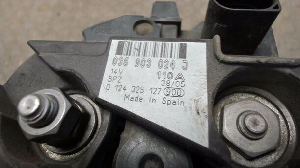 Foto: LICHTMASCHINE / GENERATOR 110A eines VW Golf Plus 1.4