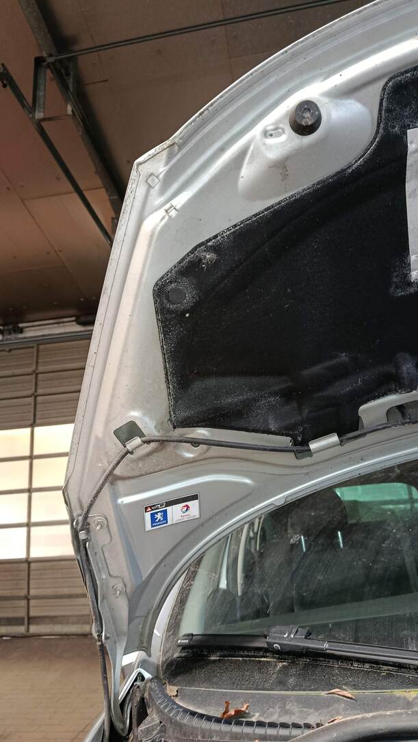 Foto: MOTORHAUBE eines Peugeot 207 SW 110 HDi FAP (Blue Lion)