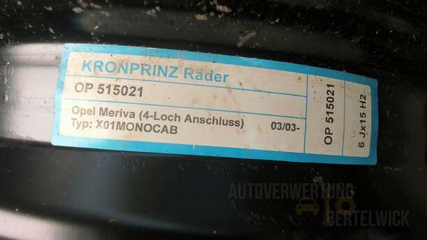 Foto: STAHLFELGE 6X15 ET43 ( 4 LOCH ) eines Opel Meriva 1.6 16V